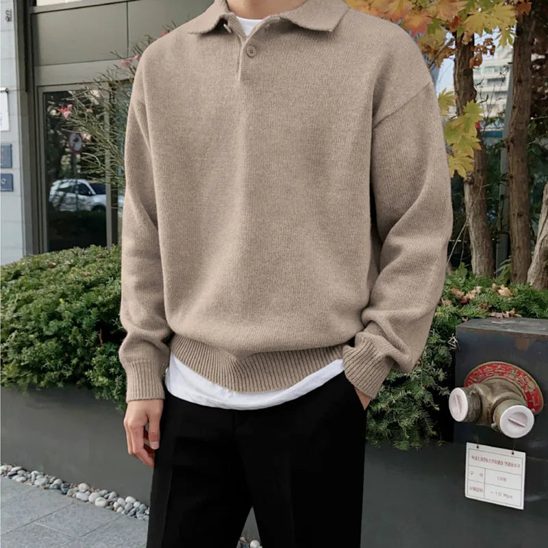 Collared Knit Sweater | Cotton Blend | Casual and Refined