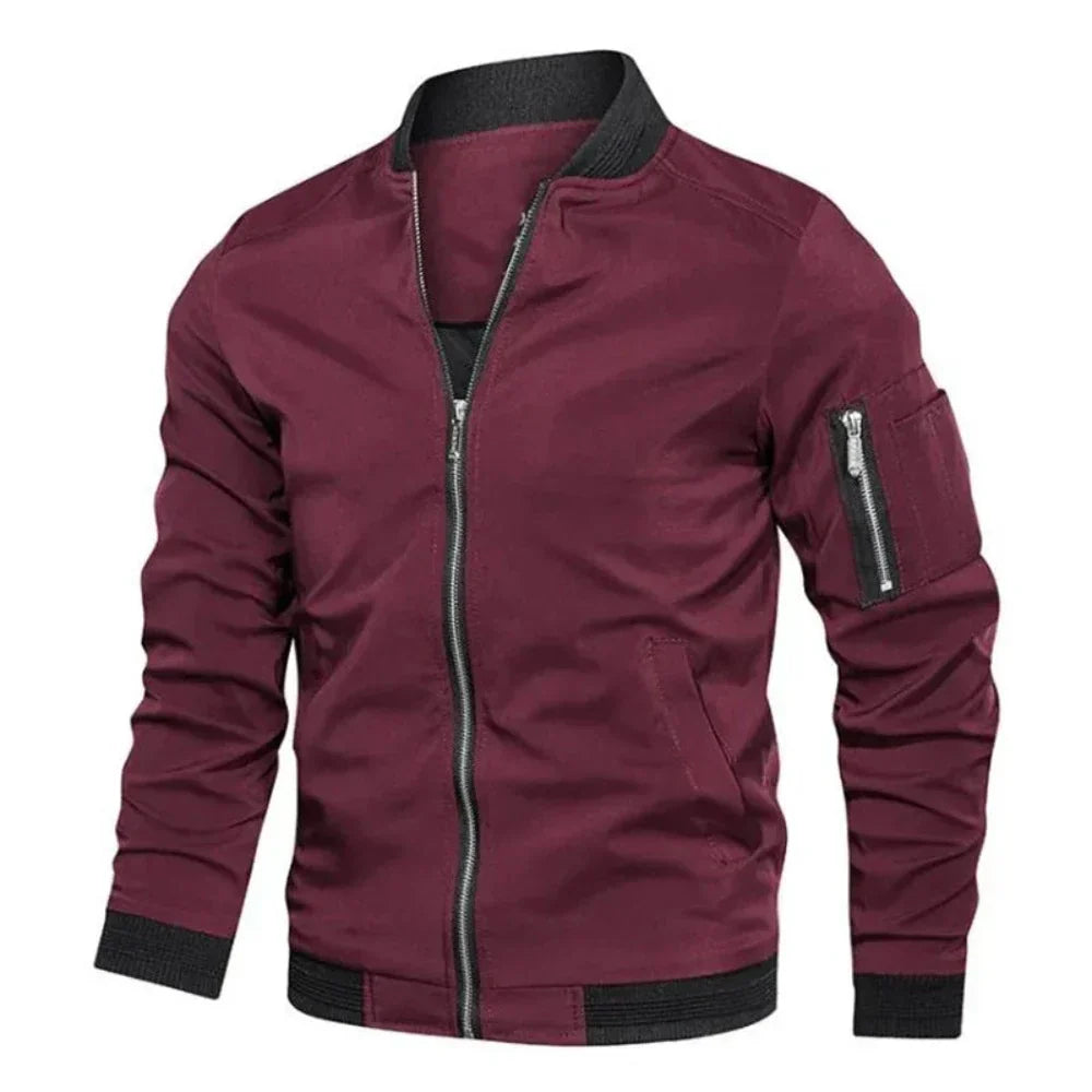 Zipped Windbreaker Jacket for Men | Lightweight, Wind-Resistant Design | Outdoor and Casual Wear