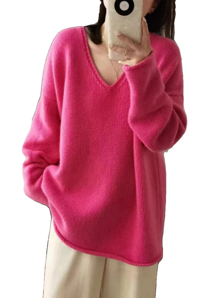 Oversized V-Neck Sweater | Ultra-Soft Knit | Cozy and Stylish