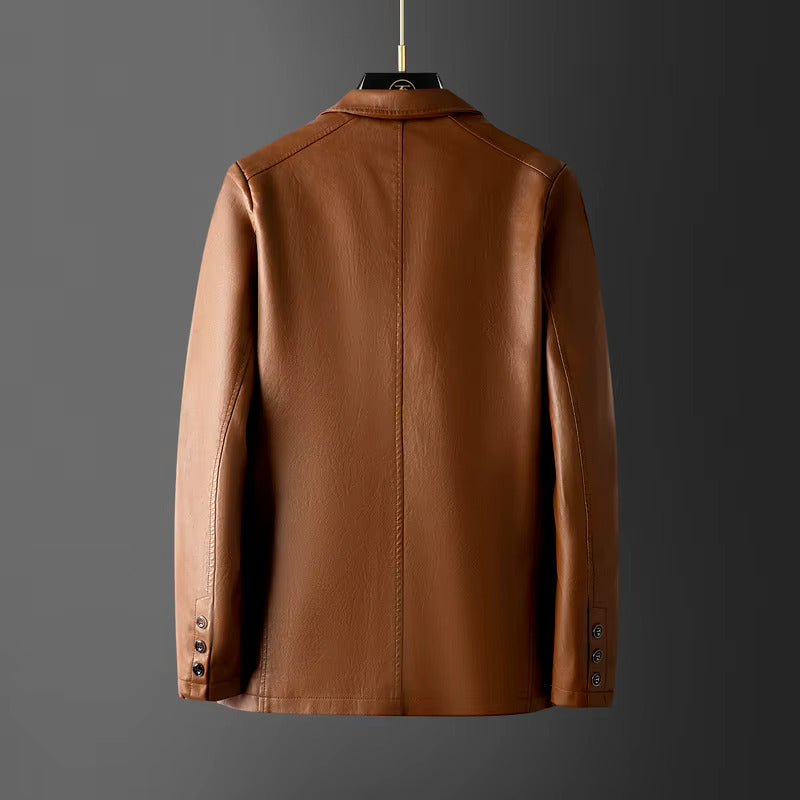 Faux Leather Blazer | Tailored Fit | Sleek Sophistication