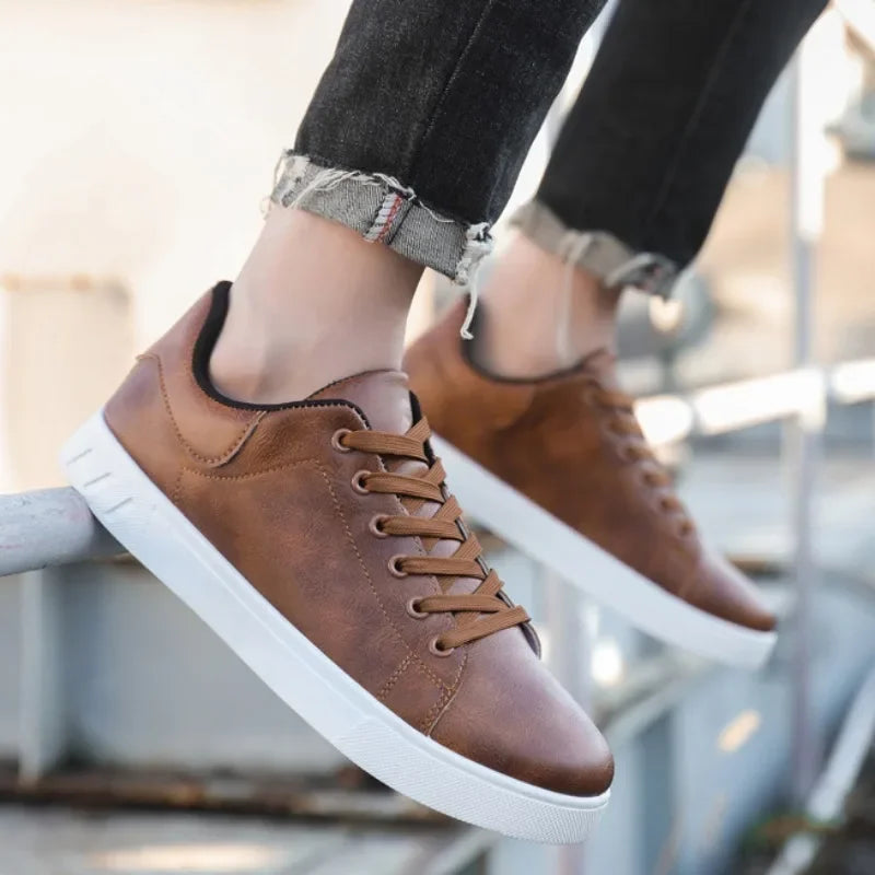 Leather Casual Sneakers | Minimalist Design | Comfortable and Versatile