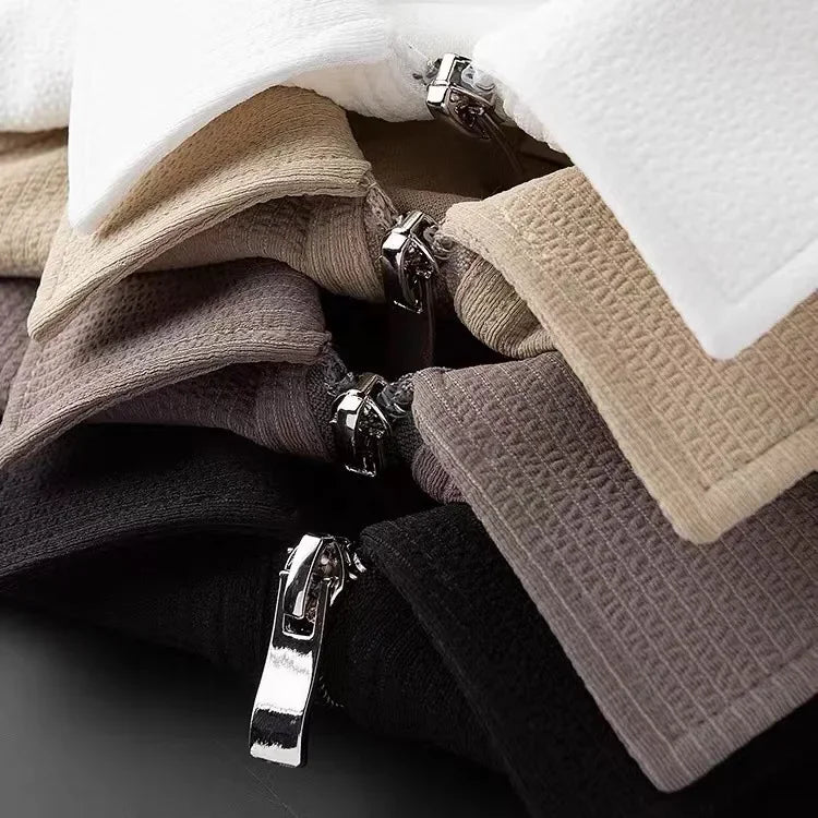 Zippered Polo Shirt | Textured Fabric | Modern and Comfortable