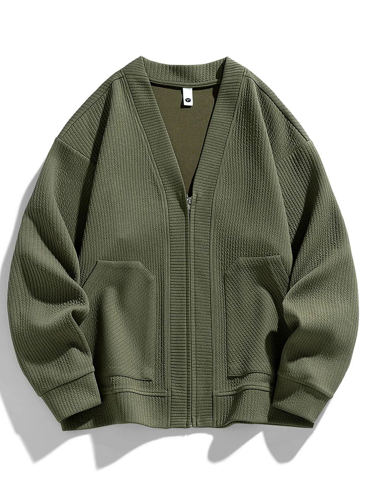 Zip-Up Cardigan Jacket | Relaxed Fit | Versatile and Comfortable