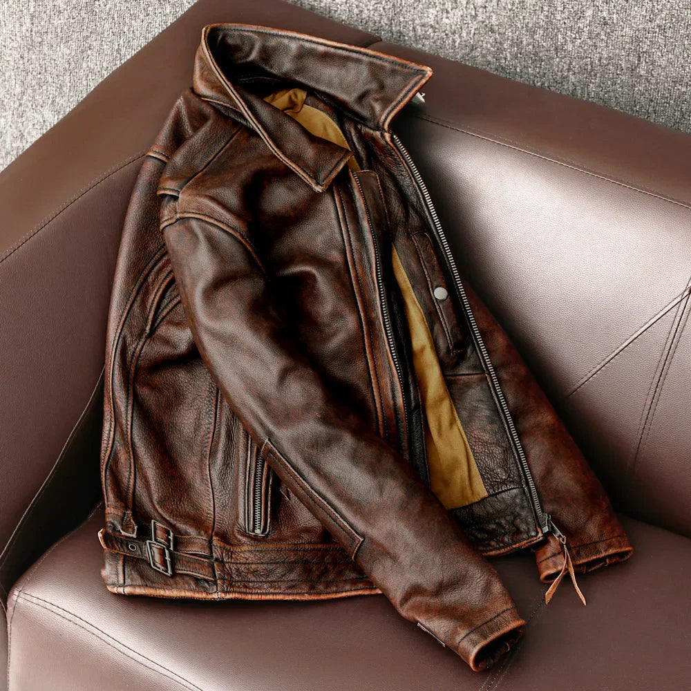 Genuine Leather Jacket | Warm Lined | Timeless Brown