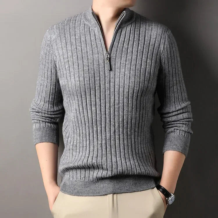 Ribbed Half-Zip Sweater | Modern Style | Cozy Comfort