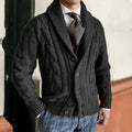 Shawl-Collar Cable-Knit Cardigan | Classic Style | Cotton Blend