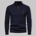 Ribbed Half-Zip Sweater | Cotton Blend | Warm and Sophisticated
