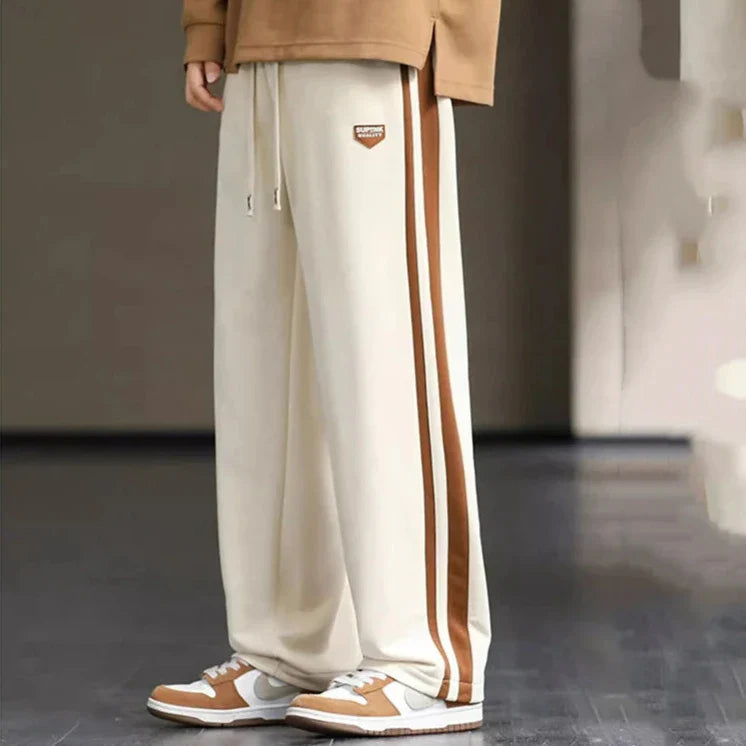 Loose-Fit Striped Track Pants | Polyester | Casual and Stylish