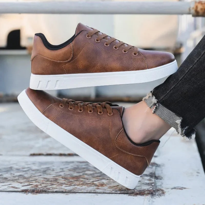 Leather Casual Sneakers | Minimalist Design | Comfortable and Versatile