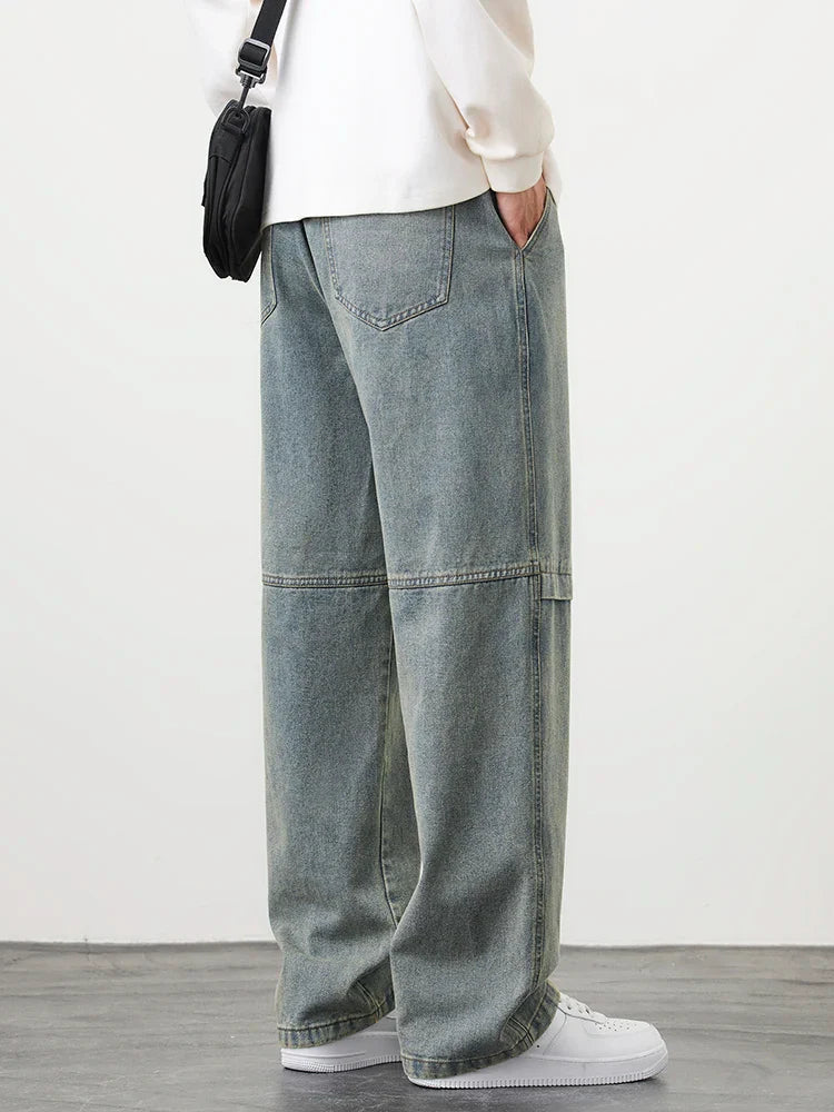 Wide-Leg Washed Pants | Cotton Blend | Relaxed Fit