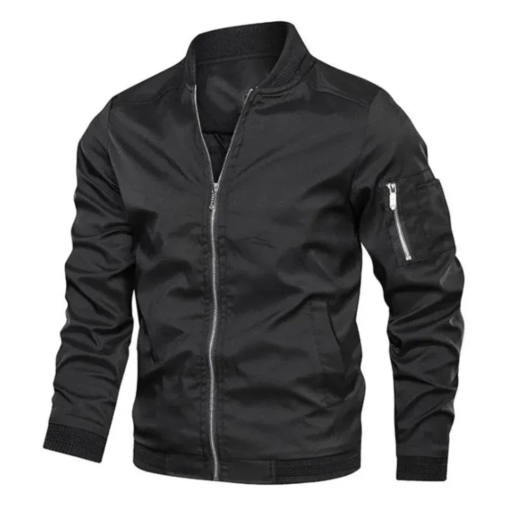 Zipped Windbreaker Jacket for Men | Lightweight, Wind-Resistant Design | Outdoor and Casual Wear