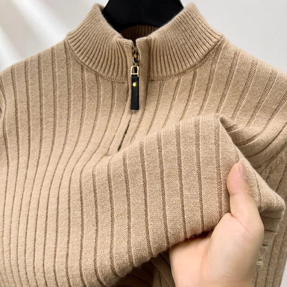 Ribbed Half-Zip Sweater | Modern Style | Cozy Comfort
