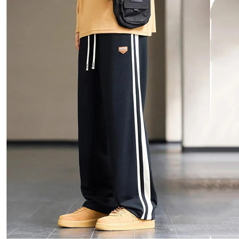 Loose-Fit Striped Track Pants | Polyester | Casual and Stylish