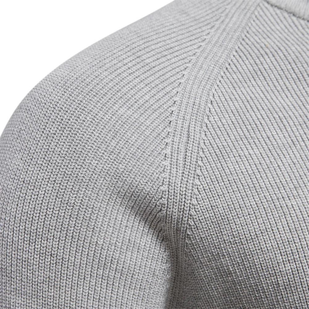 Half-Zip Sweater | High Collar & Ribbed Knit | Casual Elegance