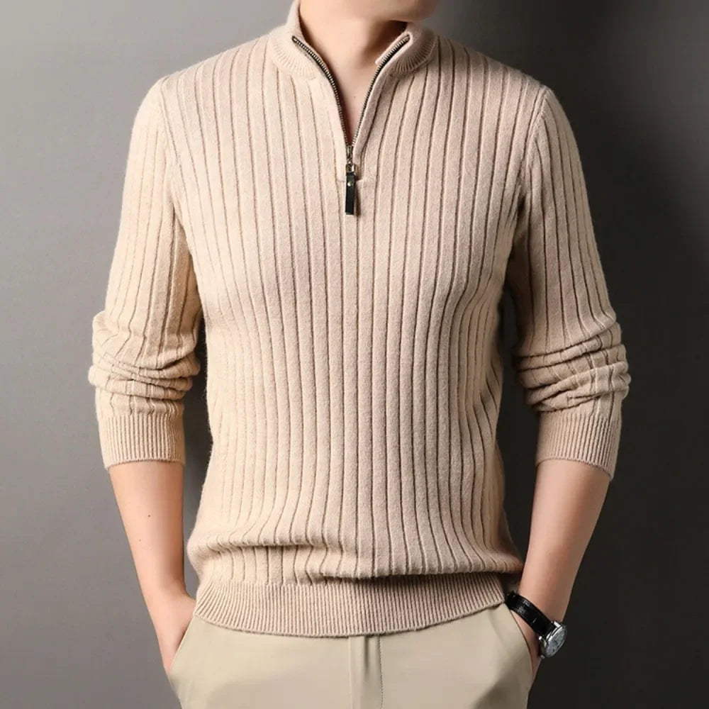 Ribbed Half-Zip Sweater | Modern Style | Cozy Comfort