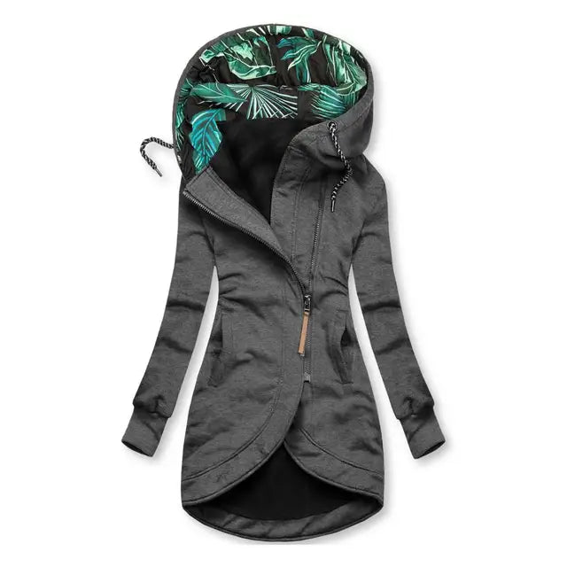 Asymmetrical Zip-Up Hoodie | Warm Lined | Cotton Blend | Casual Outerwear