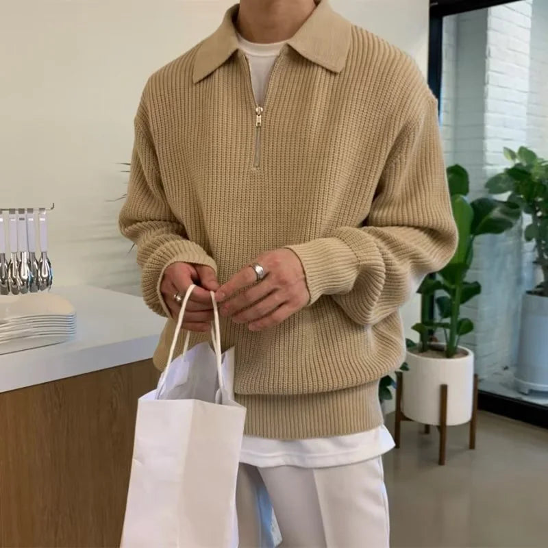 Half-Zip Sweater | Textured Knit | Relaxed and Comfortable