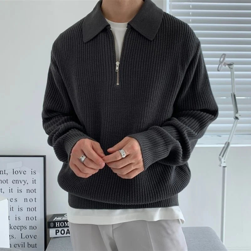 Half-Zip Sweater | Textured Knit | Relaxed and Comfortable