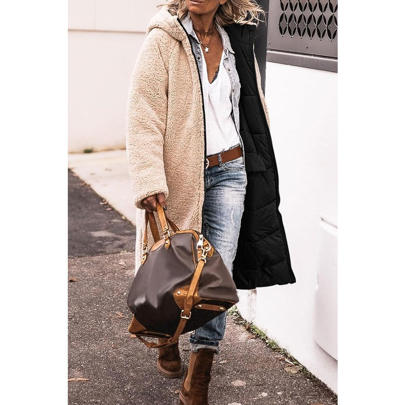 Long Hooded Coat | Teddy Fleece or Quilted | Warm and Stylish