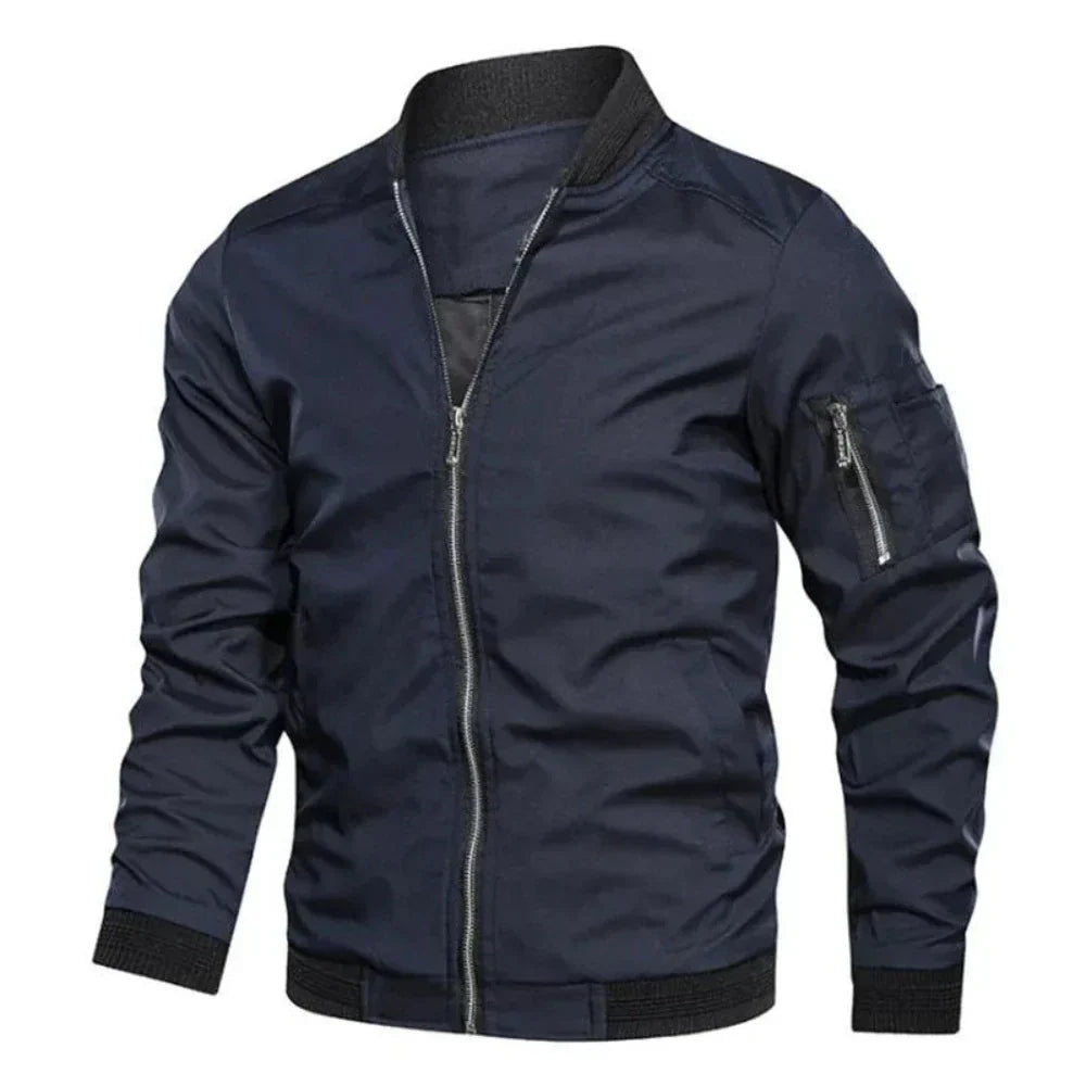 Zipped Windbreaker Jacket for Men | Lightweight, Wind-Resistant Design | Outdoor and Casual Wear