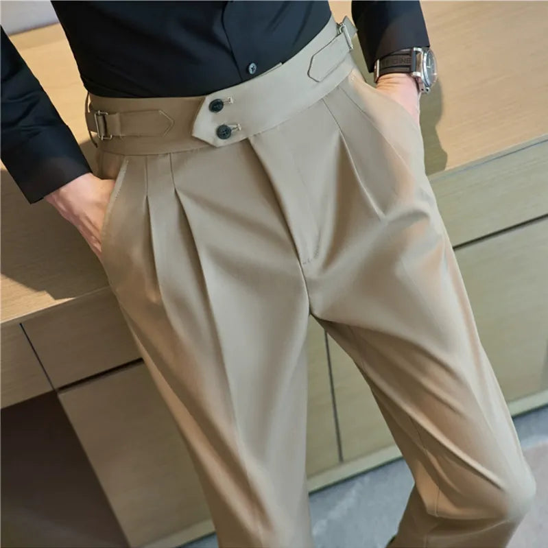 High-Waist Pleated Trousers | Tailored Fit | Timeless Elegance