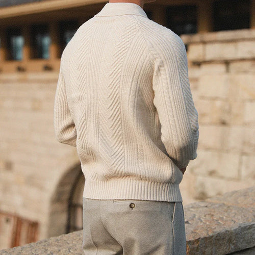 Cable-Knit Polo Sweater | Elegant and Warm | Tailored Fit