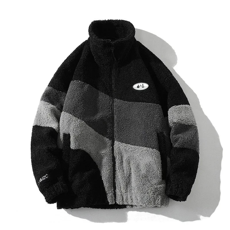 Colour-Blocked Sherpa Jacket | Warm Fleece | Casual Streetwear