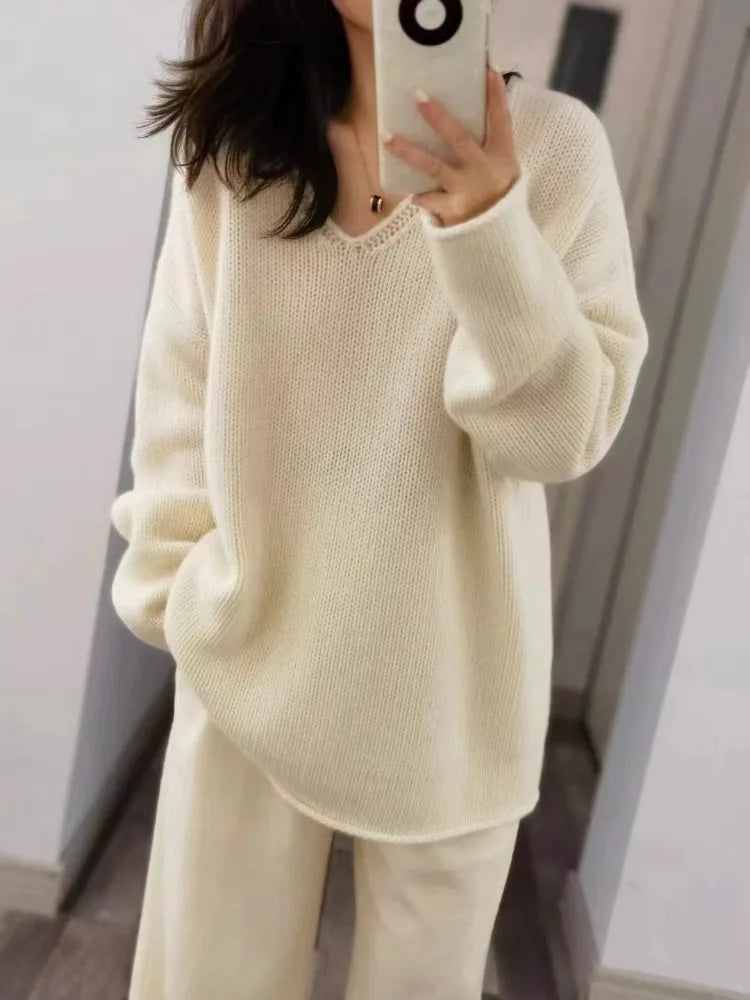Oversized V-Neck Sweater | Ultra-Soft Knit | Cozy and Stylish