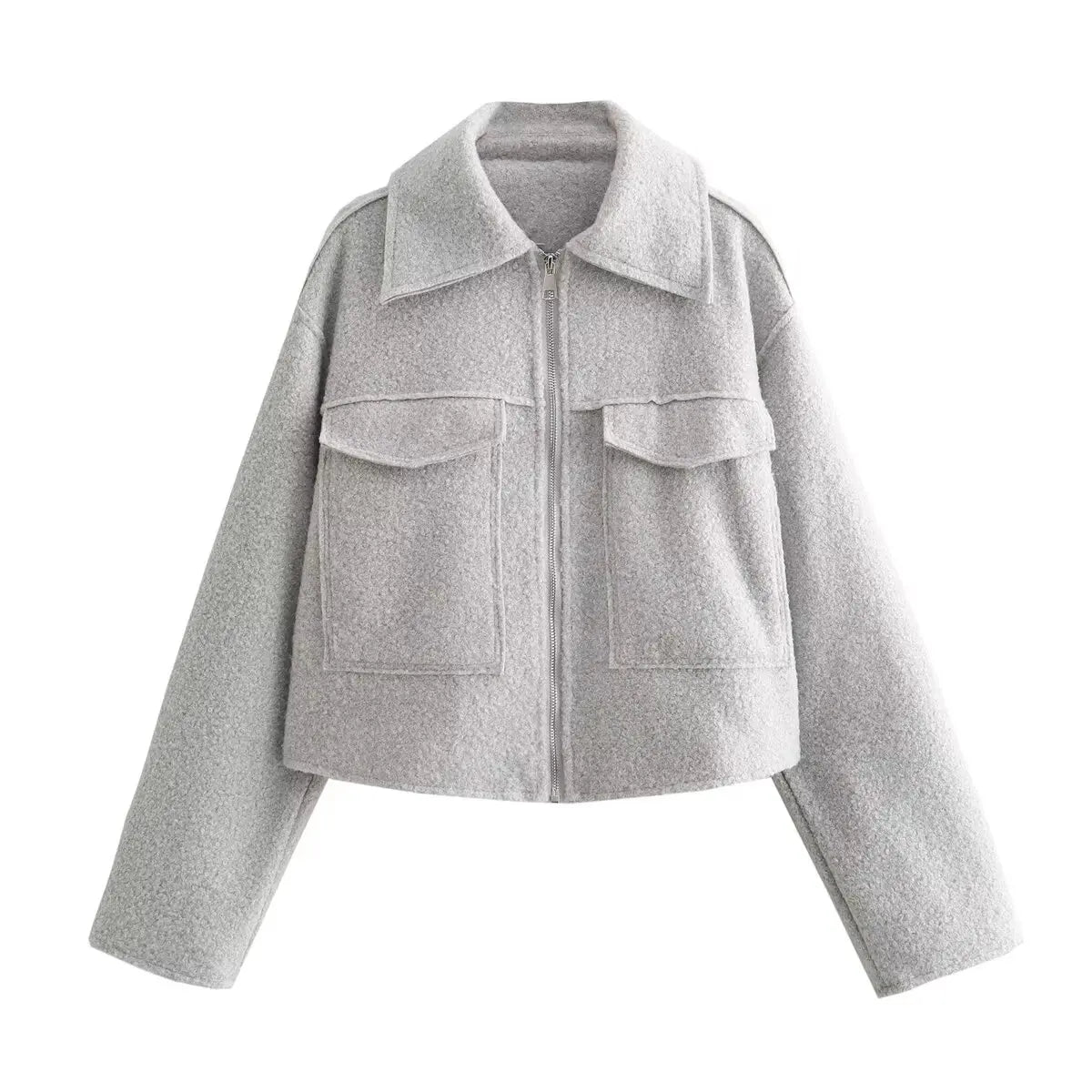 Cropped Wool-Blend Jacket | Tailored Fit | Stylish and Warm