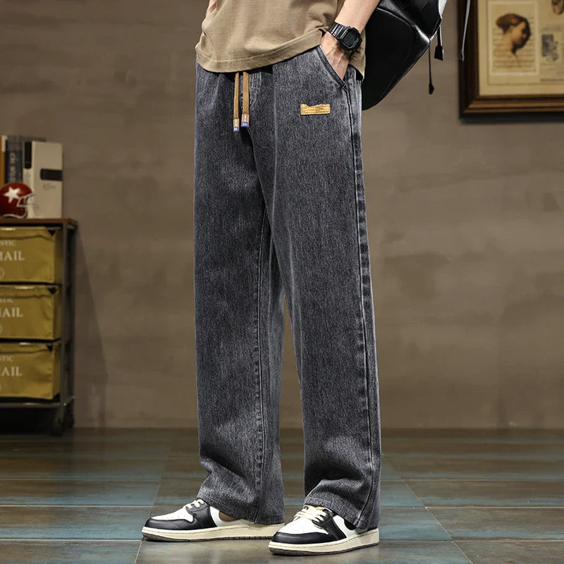 Wide-Leg Denim Pants | Cotton Denim | Relaxed Fit