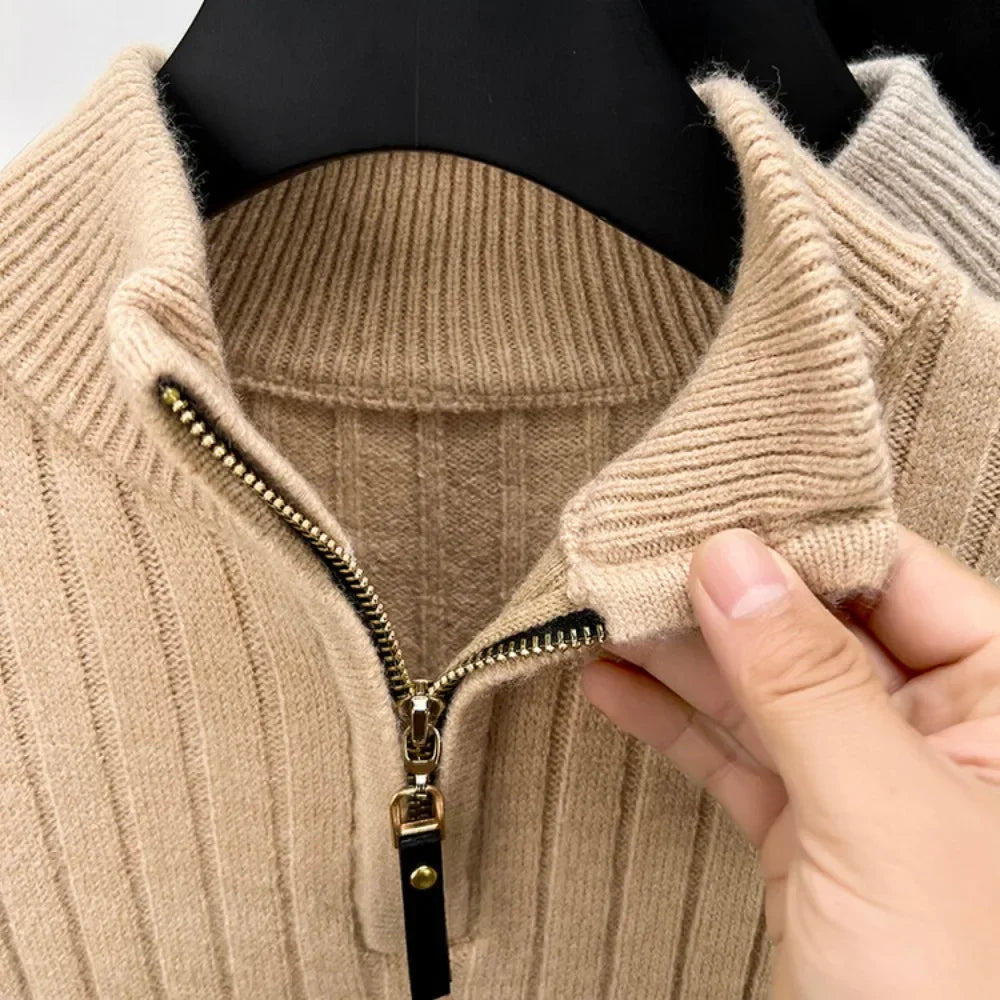 Ribbed Half-Zip Sweater | Modern Style | Cozy Comfort