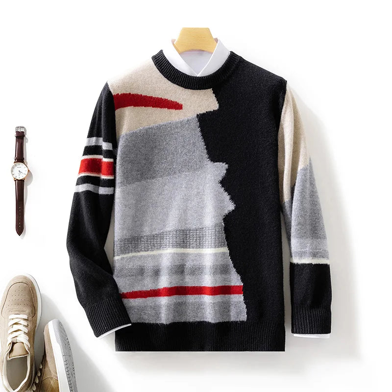 Abstract Knit Sweater | Bold Design | Warm & Stylish