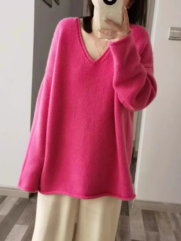 Oversized V-Neck Sweater | Ultra-Soft Knit | Cozy and Stylish