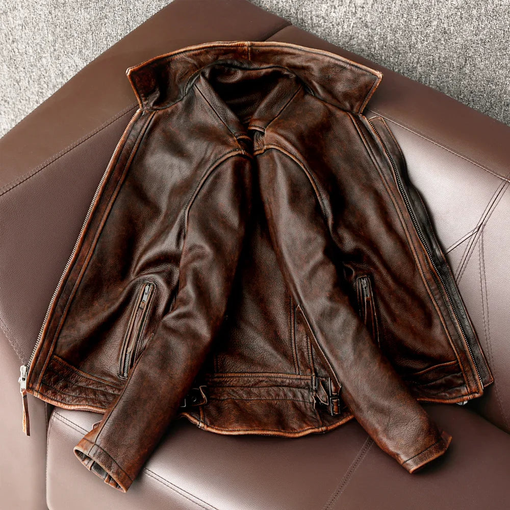 Genuine Leather Jacket | Warm Lined | Timeless Brown
