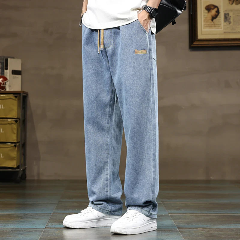 Wide-Leg Denim Pants | Cotton Denim | Relaxed Fit