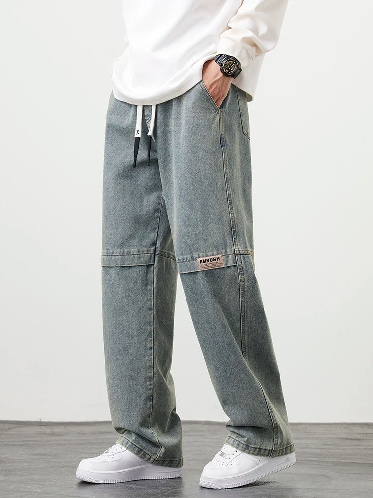 Wide-Leg Washed Pants | Cotton Blend | Relaxed Fit