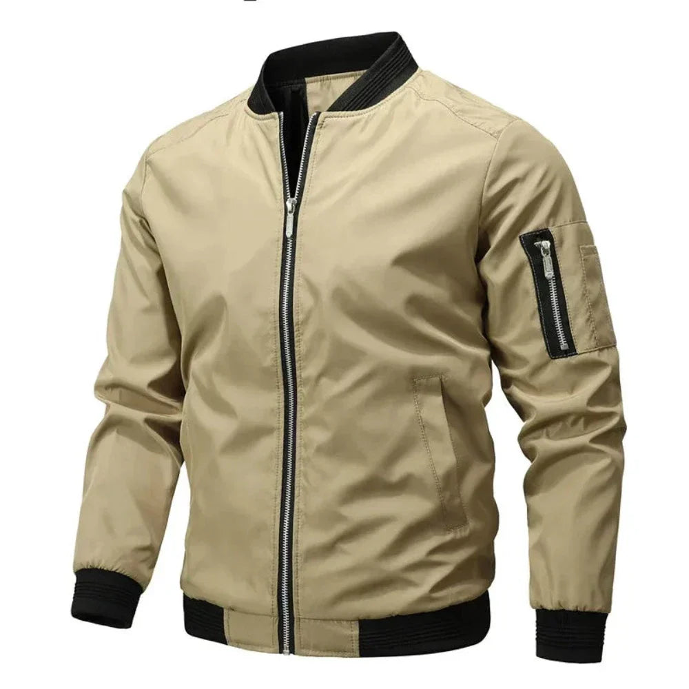 Zipped Windbreaker Jacket for Men | Lightweight, Wind-Resistant Design | Outdoor and Casual Wear