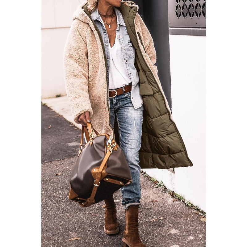 Long Hooded Coat | Teddy Fleece or Quilted | Warm and Stylish