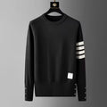 Crewneck Sweater | Striped Sleeve | Classic & Versatile