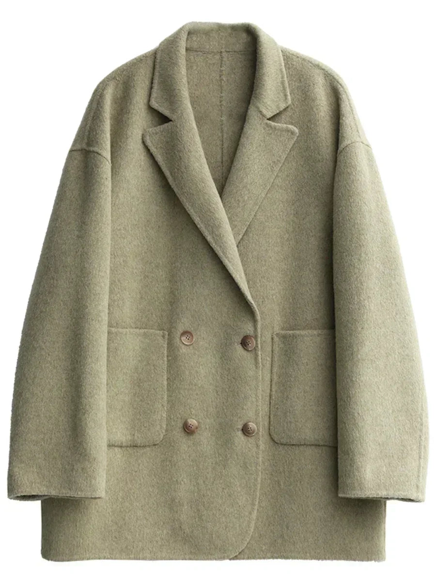 Oversized Double-Breasted Coat | Wool Blend | Timeless and Warm
