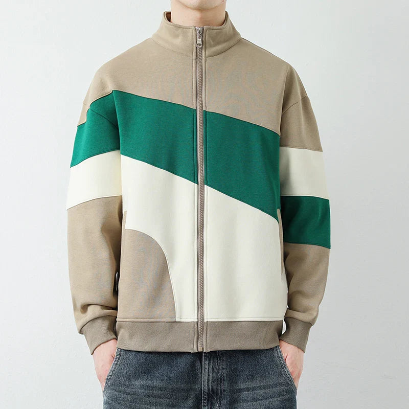 Color-Block Jacket | Geometric Design | Lightweight and Trendy