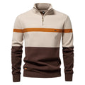 Colour-Blocked Quarter-Zip Sweater | Warm Knit | Modern and Stylish