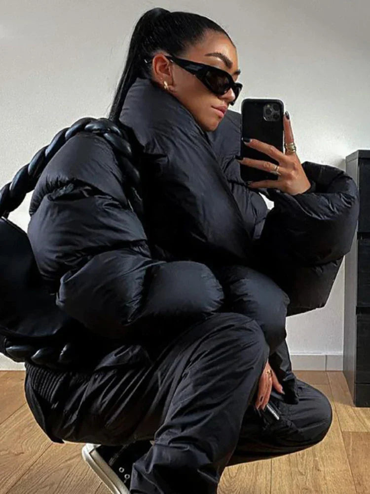 Oversized Cropped Puffer Jacket | Warm & Edgy | Streetwear Essential