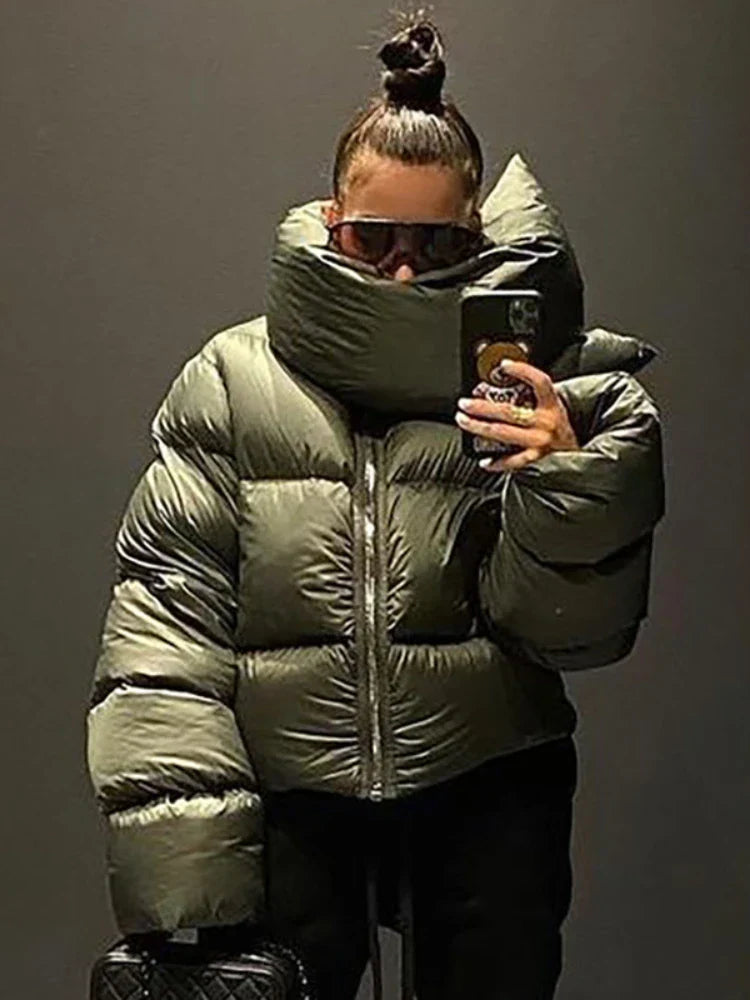 Oversized Cropped Puffer Jacket | Warm & Edgy | Streetwear Essential