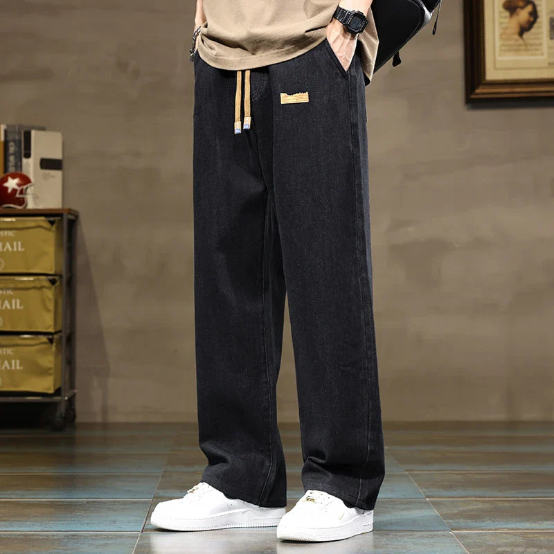 Wide-Leg Denim Pants | Cotton Denim | Relaxed Fit