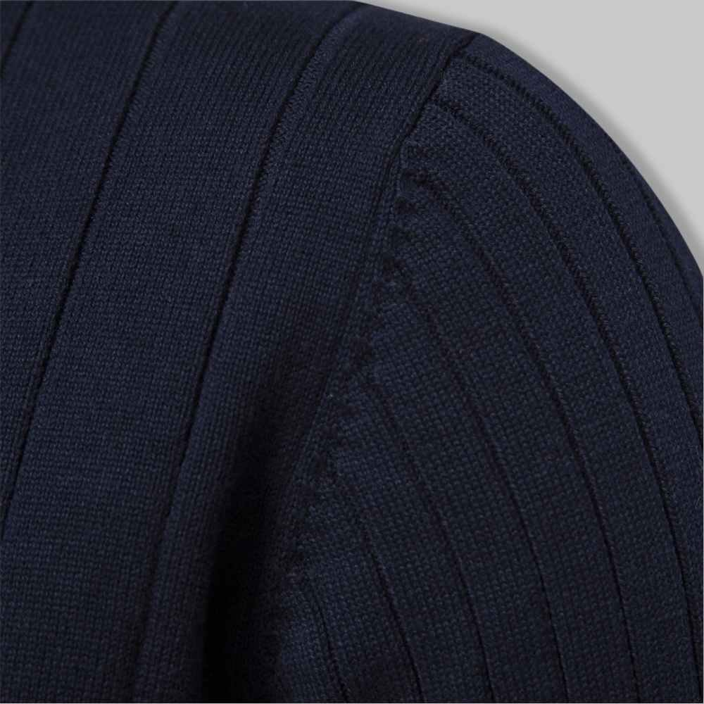 Ribbed Half-Zip Sweater | Cotton Blend | Warm and Sophisticated
