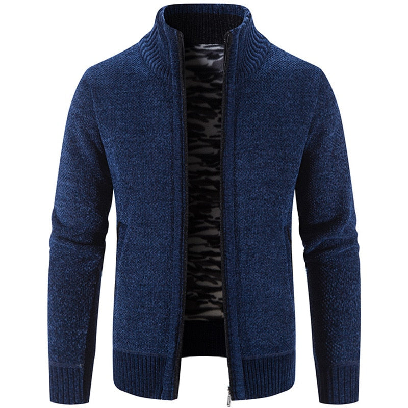 Fleece-Lined Zip-Up Cardigan | Cotton Blend | Warm and Stylish