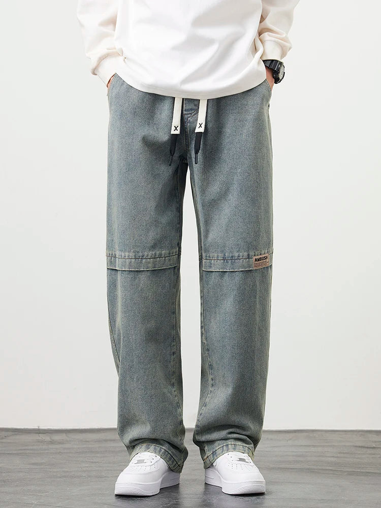 Wide-Leg Washed Pants | Cotton Blend | Relaxed Fit
