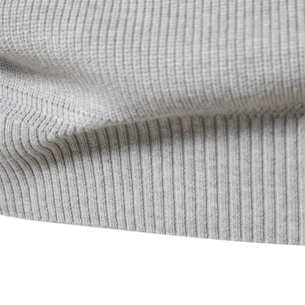 Half-Zip Sweater | High Collar & Ribbed Knit | Casual Elegance