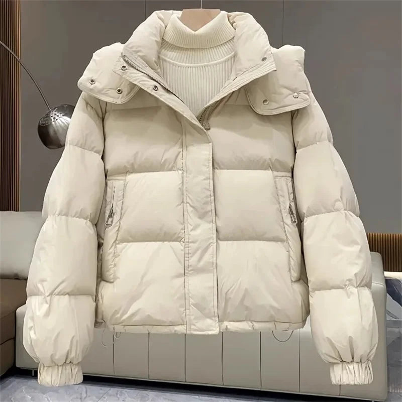 Women's Puffer Jacket | Detachable Hood | Winter Essential